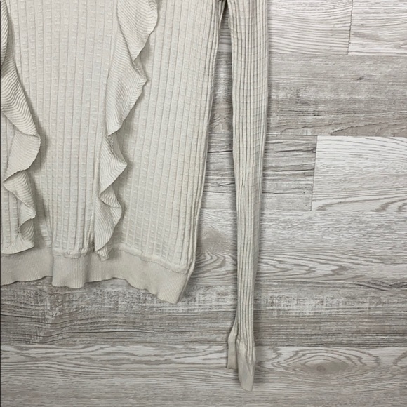 Ann Taylor Silk Ruffle Front Long Sleeve Blouse - Picture 3 of 8